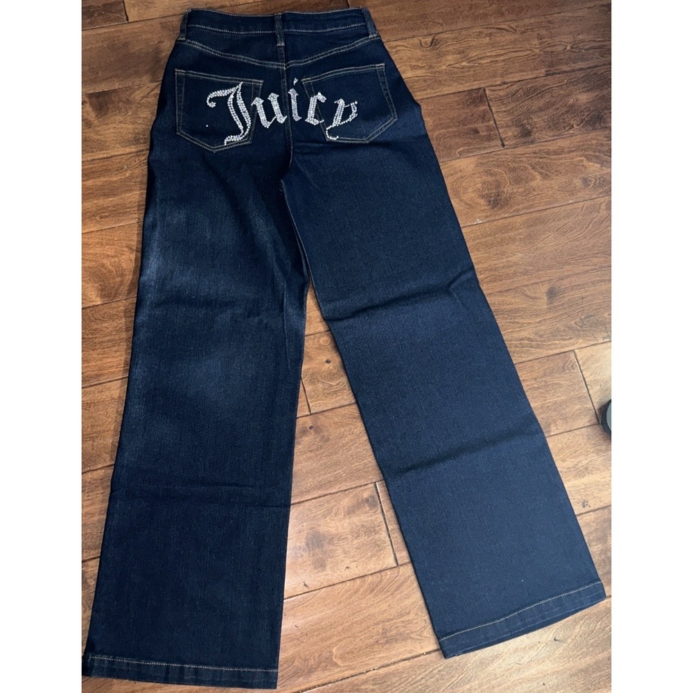 NWT Juicy‎ Couture Lunita Wide Leg Stone Rinse High Rise Jeans Size 7/28